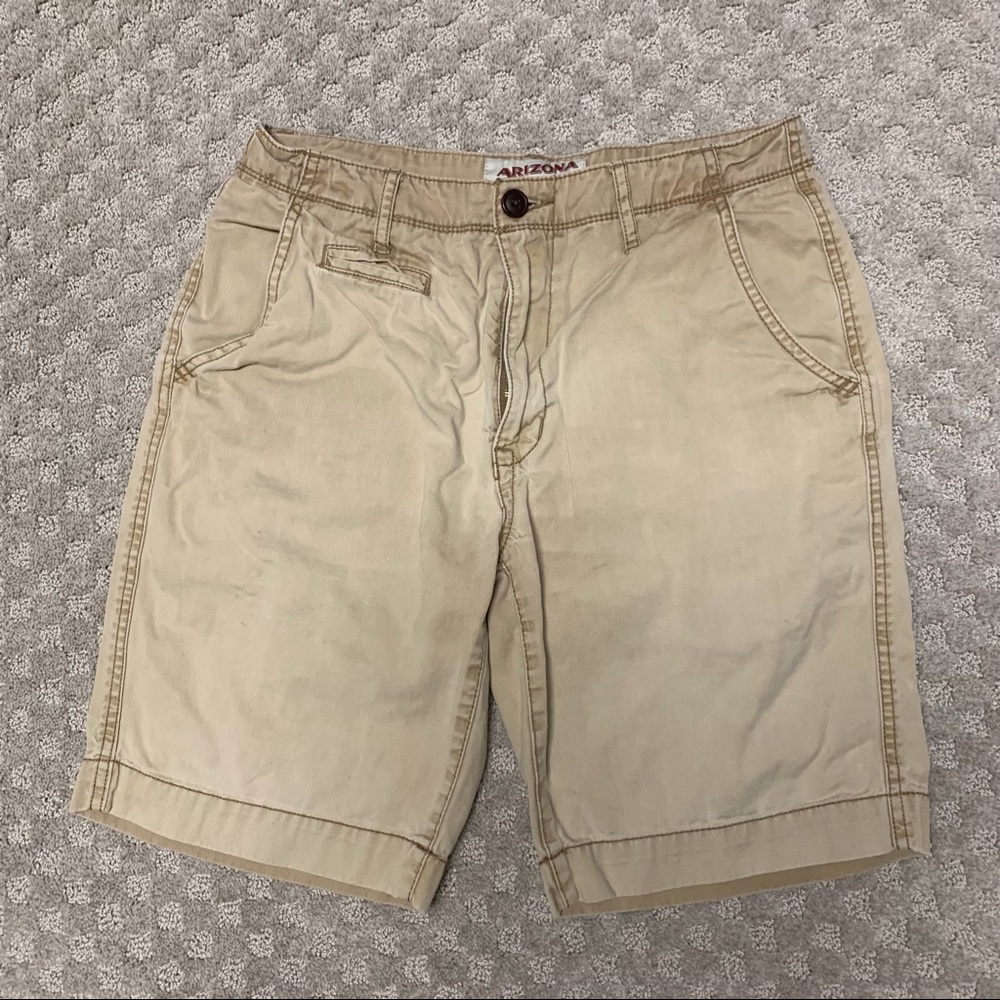 Arizona Jean Co. tan flat front shorts